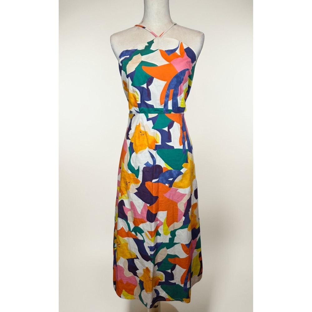 Walter‎ Baker Hemali Halter Dress Size 10 Midi colorful abstract print Cotton